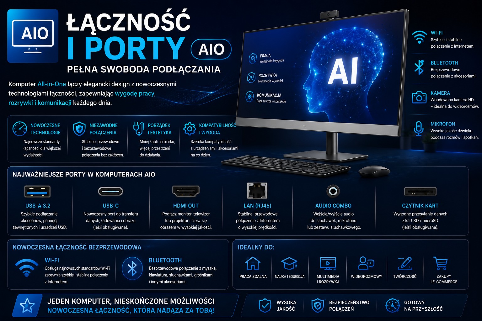 Łączność i porty – HP ProOne