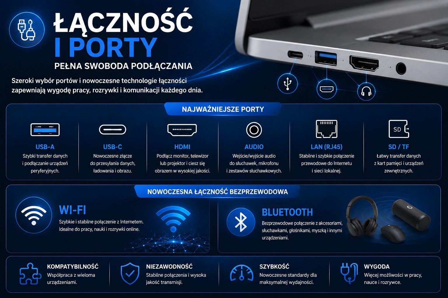 Łączność i porty – Lenovo Legion